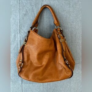 Brown leather shoulder bag
